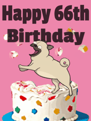 Happy Birthday Age 66 GIF, 66th Birthday GIF