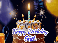 Happy Birthday Age 66 GIF, 66th Birthday GIF