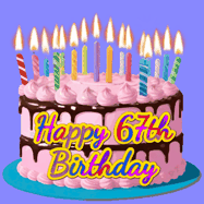 Happy Birthday Age 67 GIF, 67th Birthday GIF
