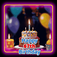 Happy Birthday Age 67 GIF, 67th Birthday GIF