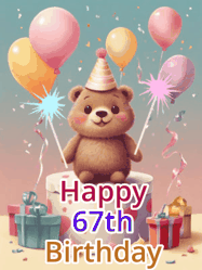 Happy Birthday Age 67 GIF, 67th Birthday GIF
