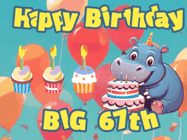 Happy Birthday Age 67 GIF, 67th Birthday GIF