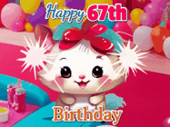 Happy Birthday Age 67 GIF, 67th Birthday GIF