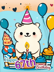 Happy Birthday Age 67 GIF, 67th Birthday GIF