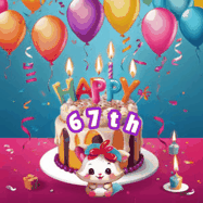 Happy Birthday Age 67 GIF, 67th Birthday GIF