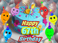 Happy Birthday Age 67 GIF, 67th Birthday GIF