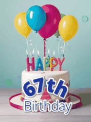 Happy Birthday Age 67 GIF, 67th Birthday GIF