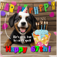 Happy Birthday Age 67 GIF, 67th Birthday GIF