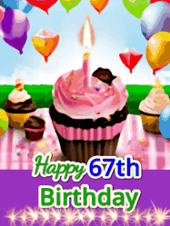 Happy Birthday Age 67 GIF, 67th Birthday GIF