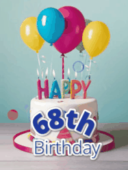 Happy Birthday Age 68 GIF, 68th Birthday GIF