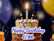 Happy Birthday Age 69 GIF, 69th Birthday GIF