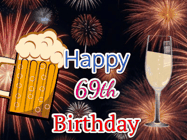 Happy Birthday Age 69 GIF, 69th Birthday GIF
