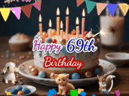 Happy Birthday Age 69 GIF, 69th Birthday GIF