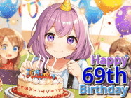 Happy Birthday Age 69 GIF, 69th Birthday GIF