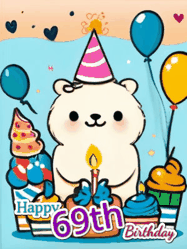Happy Birthday Age 69 GIF, 69th Birthday GIF