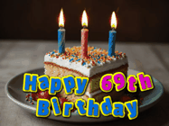 Happy Birthday Age 69 GIF, 69th Birthday GIF