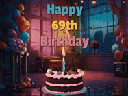 Happy Birthday Age 69 GIF, 69th Birthday GIF