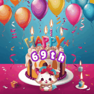 Happy Birthday Age 69 GIF, 69th Birthday GIF