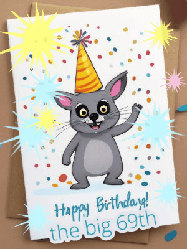 Happy Birthday Age 69 GIF, 69th Birthday GIF