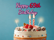 Happy Birthday Age 69 GIF, 69th Birthday GIF