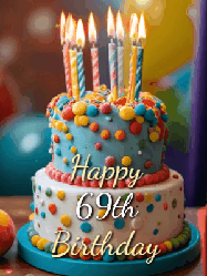 Happy Birthday Age 69 GIF, 69th Birthday GIF