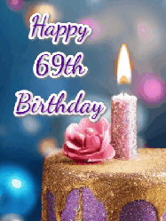 Happy Birthday Age 69 GIF, 69th Birthday GIF