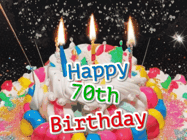Happy Birthday Age 70 GIF, 70th Birthday GIF