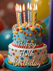 Happy Birthday Age 70 GIF, 70th Birthday GIF