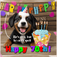 Happy Birthday Age 70 GIF, 70th Birthday GIF
