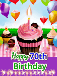 Happy Birthday Age 70 GIF, 70th Birthday GIF