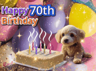 Happy Birthday Age 70 GIF, 70th Birthday GIF