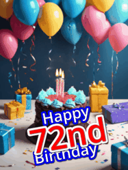 Happy Birthday Age 72 GIF, 72nd Birthday GIF