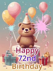 Happy Birthday Age 72 GIF, 72nd Birthday GIF