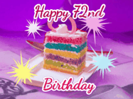 Happy Birthday Age 72 GIF, 72nd Birthday GIF