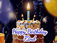 Happy Birthday Age 72 GIF, 72nd Birthday GIF