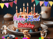 Happy Birthday Age 72 GIF, 72nd Birthday GIF