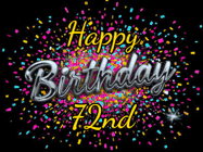 Happy Birthday Age 72 GIF, 72nd Birthday GIF