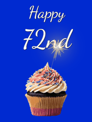 Happy Birthday Age 72 GIF, 72nd Birthday GIF