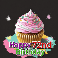 Happy Birthday Age 72 GIF, 72nd Birthday GIF