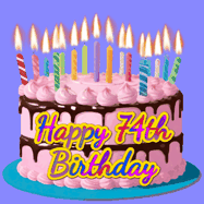 Happy Birthday Age 74 GIF, 74th Birthday GIF