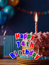 Happy Birthday Age 74 GIF, 74th Birthday GIF