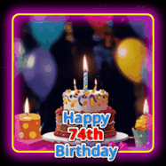 Happy Birthday Age 74 GIF, 74th Birthday GIF