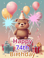Happy Birthday Age 74 GIF, 74th Birthday GIF