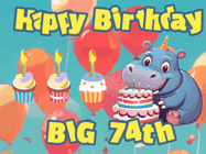 Happy Birthday Age 74 GIF, 74th Birthday GIF