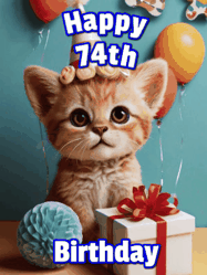 Happy Birthday Age 74 GIF, 74th Birthday GIF