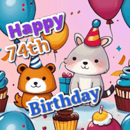Happy Birthday Age 74 GIF, 74th Birthday GIF