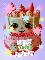 Happy Birthday Age 74 GIF, 74th Birthday GIF