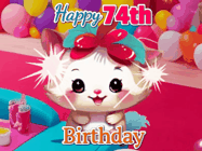 Happy Birthday Age 74 GIF, 74th Birthday GIF