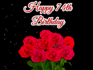 Happy Birthday Age 74 GIF, 74th Birthday GIF