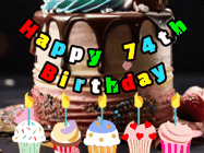 Happy Birthday Age 74 GIF, 74th Birthday GIF